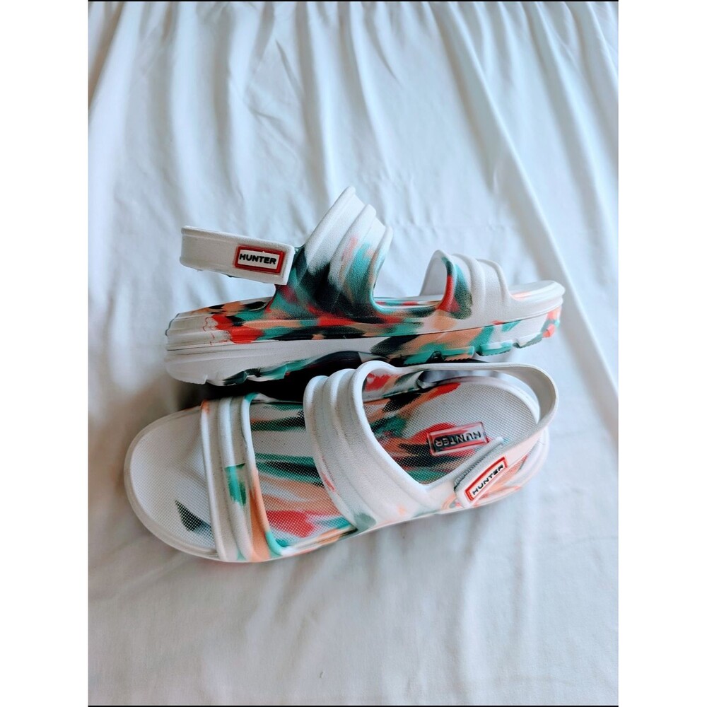 NWOT Hunter Bloom Algae Marbled Sandals